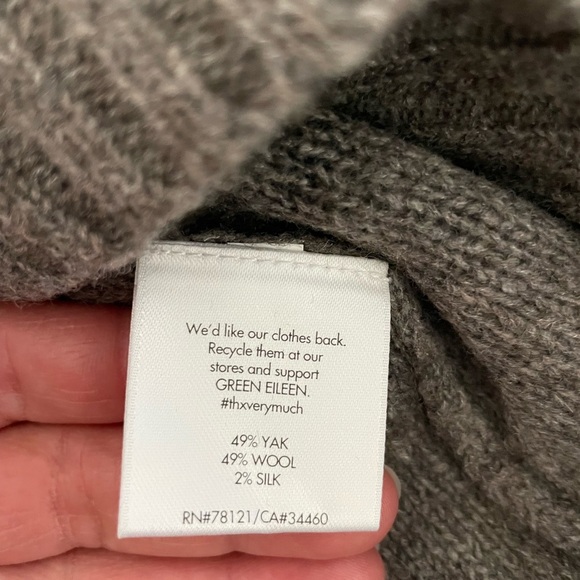 Eileen Fisher Yak Wool Silk Crew Neck Sweater with Ombre - Picture 11 of 13